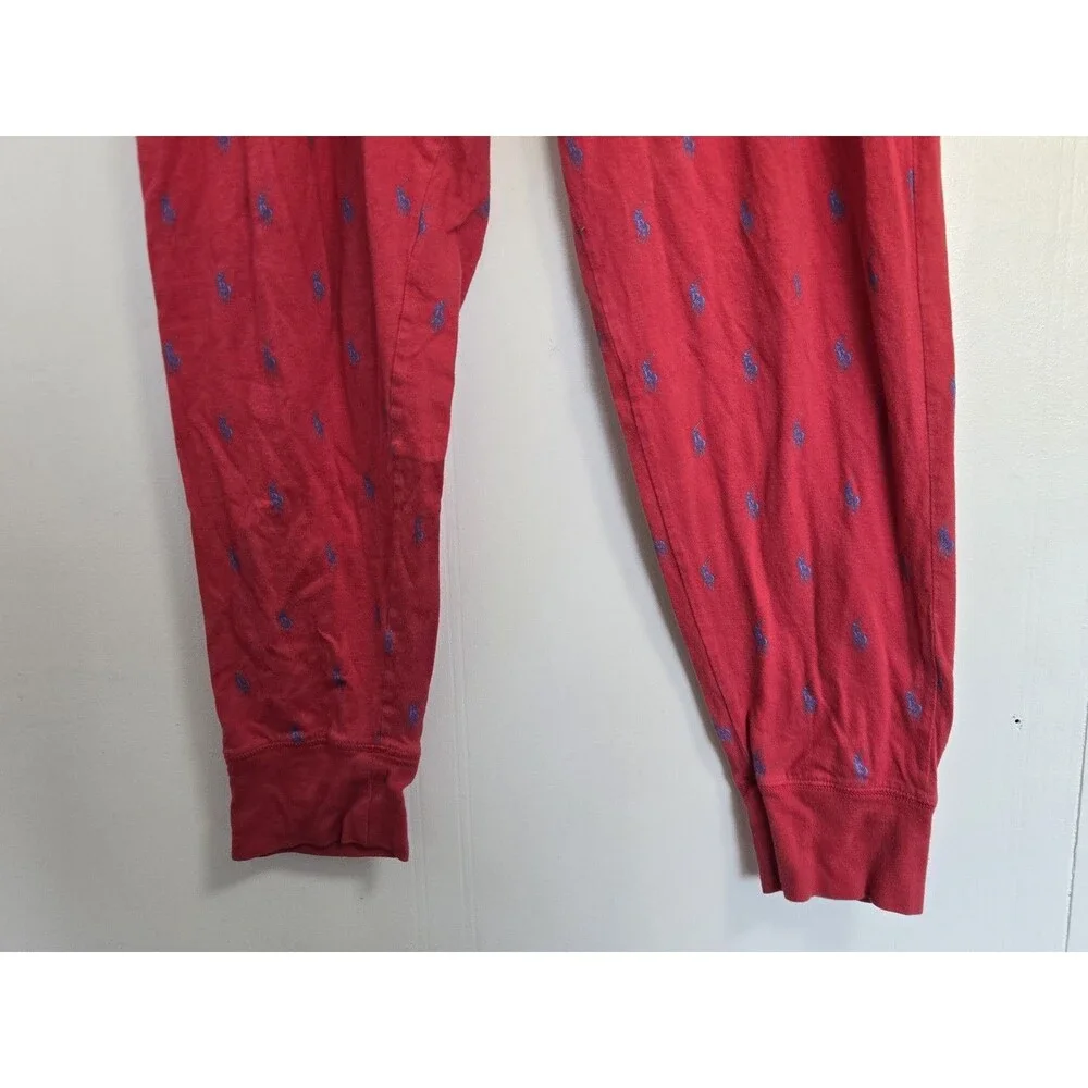 Polo Ralph Lauren Pants Mens L Polo Pony Pajama Red Lounge Sleepwear AOP